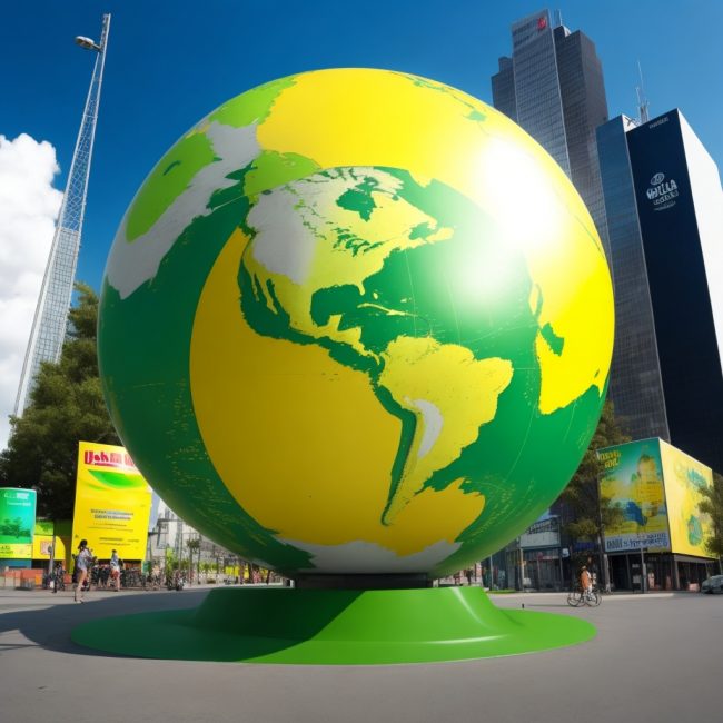 DreamShaper_v7_1_World_Globe_and_a_lot_of_advertising_posters_1