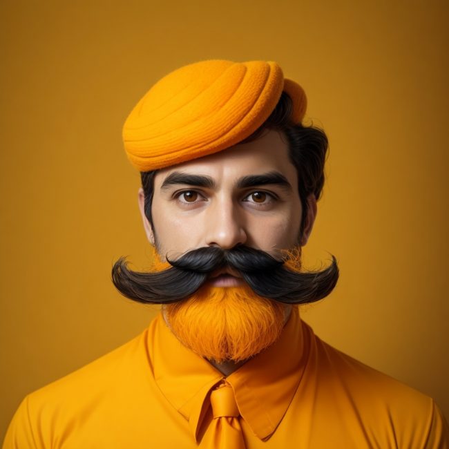 Varón con bigote, movember 2023, generado por IA imagen generada por IA de un varón con un gran bigote